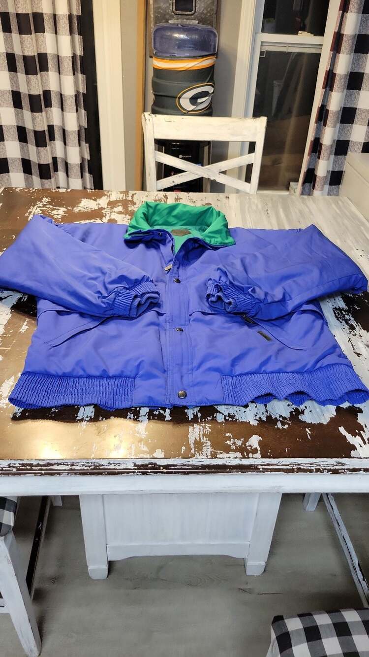 Vintage Killy France Purple and Teal Puffy Down Ski Jacket Bomber